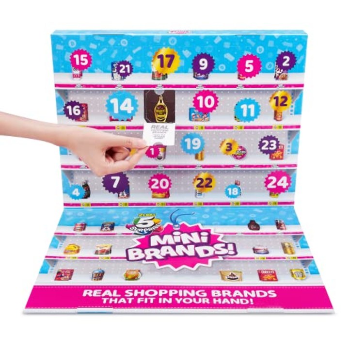 5 Surprise Mini Brands Limited Edition 24 Surprise Pack Advent Calendar by ZURU with 4 Exclusive Minis, Mystery Capsule Real Miniature Brands Collectibles