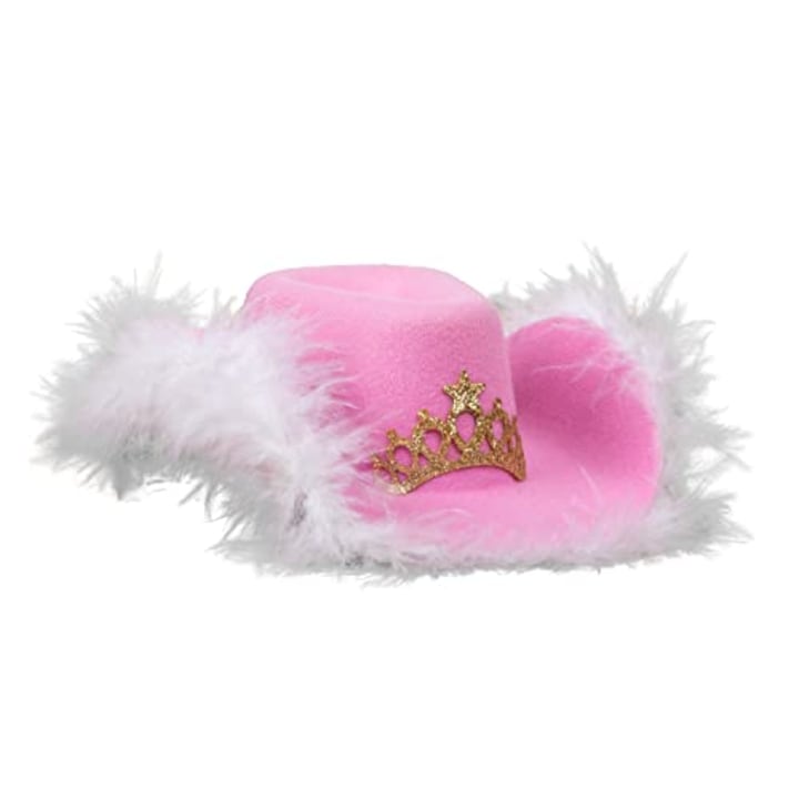 Doggy Parton Pink Cowgirl Hat with Tiara Accent for Pets - M/L