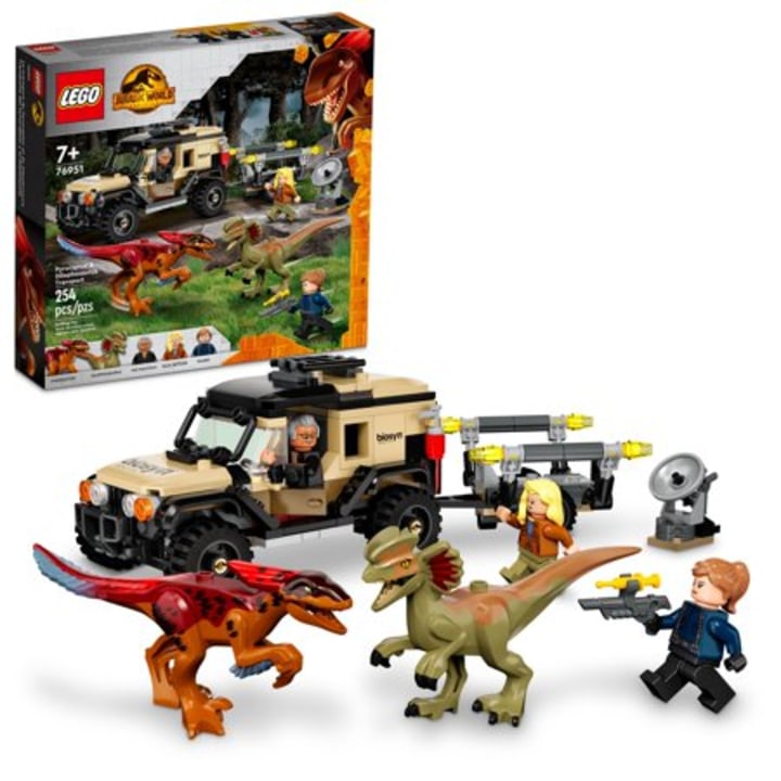 Lego Jurassic World Dominion Pyroraptor &amp; Dilophosaurus Transport