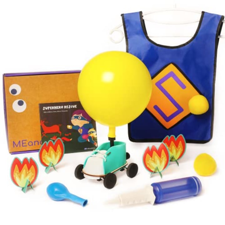 MEandMine - Aha! Muscle - Body Science Kit - Superhero Kinetic Energy, Balloon-Powered Speedy Shoe -Inspire Healthy Habits , Problem Solving, and Creative Confidence - Ages 5-8-STEM Toy