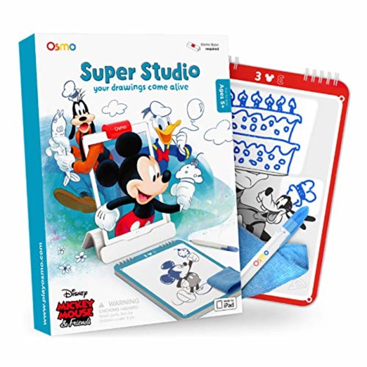 Osmo - Super Studio Disney Mickey Mouse &amp; Friends - Ages 5-11 - Learn to Draw - For iPad or Fire Tablet Educational Learning Games - STEM Toy Gifts, Boy &amp; Girl-Ages 5 6 7 8 9 10 11(Osmo Base Required)