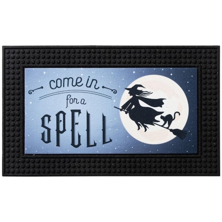 LED Halloween Spell Witch 18 in. x 30 in. Rubber Light and Sound Door Mat