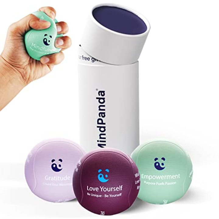 MindPanda Therapy Stress Balls - Designed To Target Anxiety &amp; Stress Relief For Adults, Lightly Scented For Relaxation &amp; Focus - Soft, Medium &amp; Hard, Squeeze, Bounce &amp; Fidget. The Perfect Gift Set.