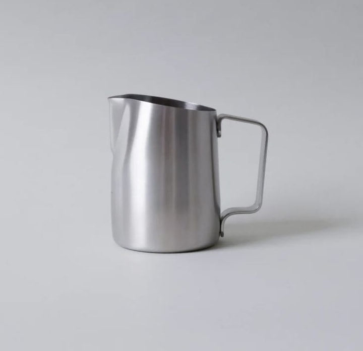 WPM Brushed Silver Pitcher with Round Spout