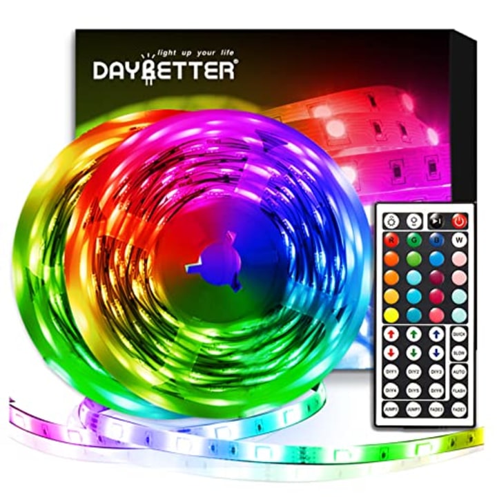 DAYBETTER Led Strip Lights 32.8ft Kit with Remote and Power Supply Color Changing