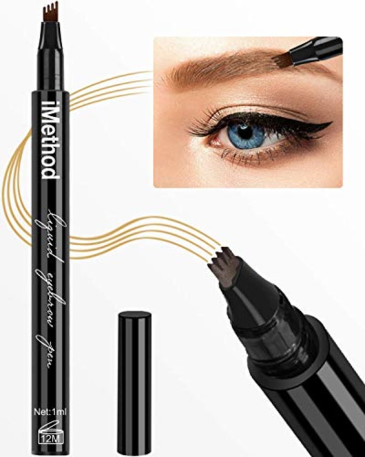 iMethod Eyebrow Pen - iMethod Eye Brown Makeup, Eyebrow Pencil with a Micro-Fork Tip Applicator Creates Natural Looking Brows Effortlessly and Stays on All Day, Light Brown