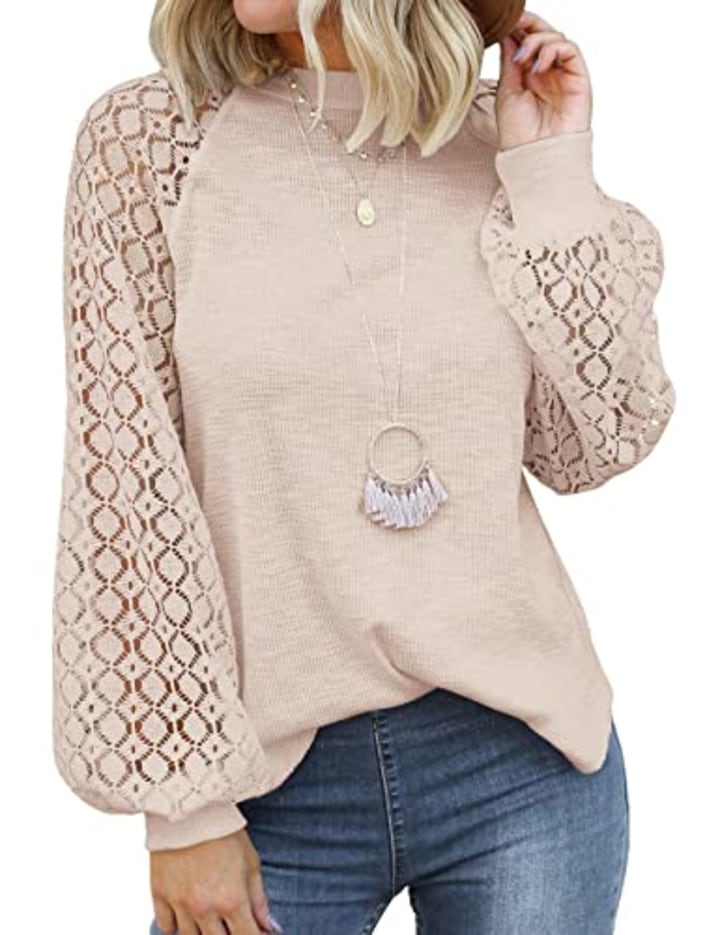 Miholl Long-Sleeve Lace Blouse