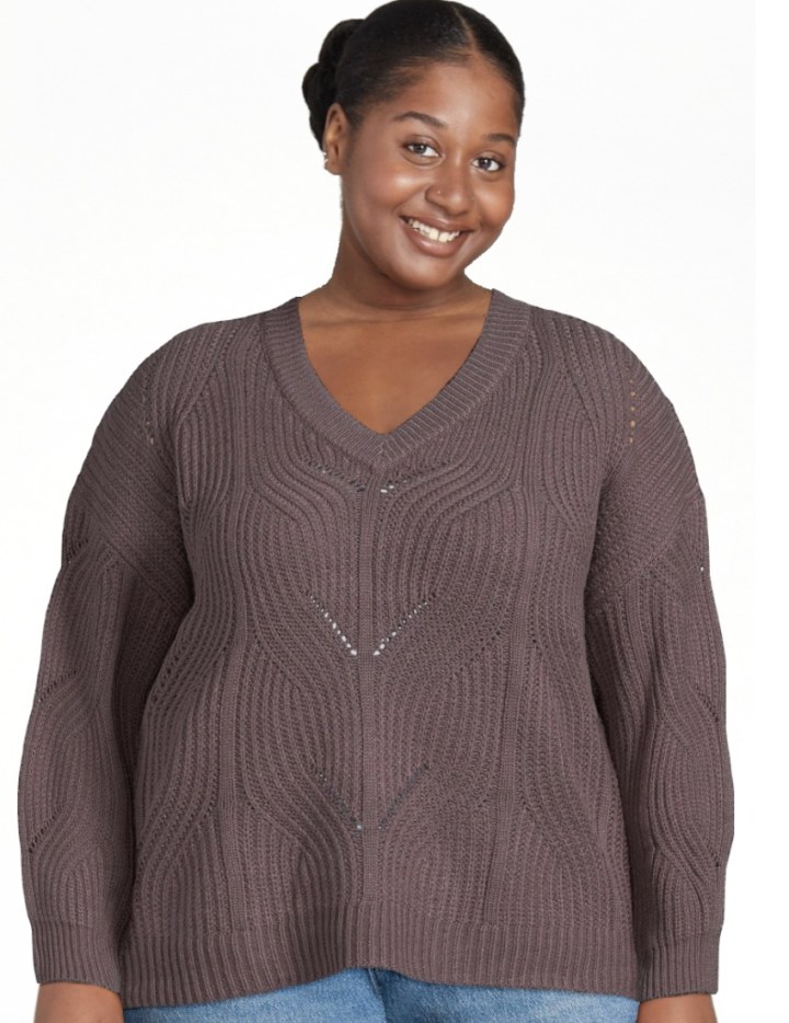 Plus-Size V-Neck Sweater