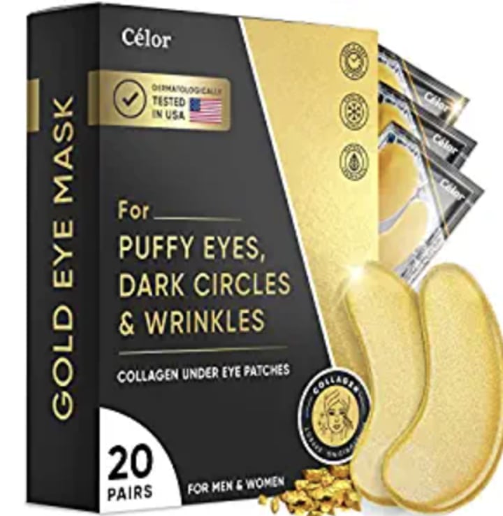 Gold patches under the eyes