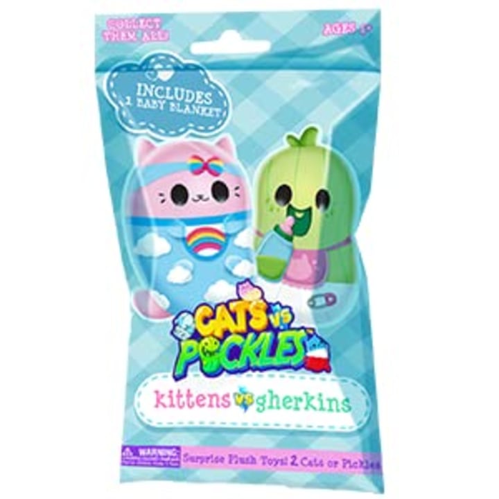 Kittens vs Gherkins - Mystery Bag - Contains 1 Pair of 3&quot; Bean Filled Plushies! Collect These as Stocking Stuffers, Fidget Toys or Sensory Toys. Great for Kids, Boys, &amp; Girls - Collect Them All!