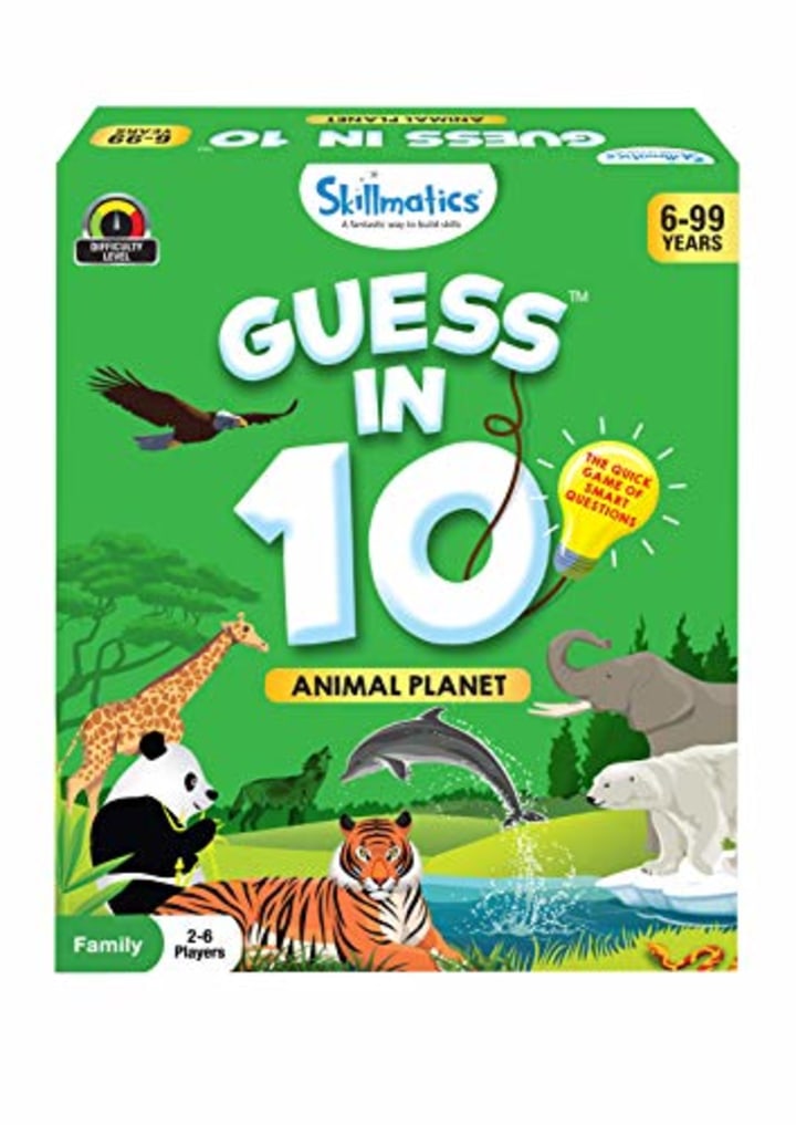 Skillmatics Card Game : Guess in 10 Animal Planet | Gifts for 6 Year Olds and Up | Quick Game of Smart Questions | Super Fun for Travel &amp; Family Game Night