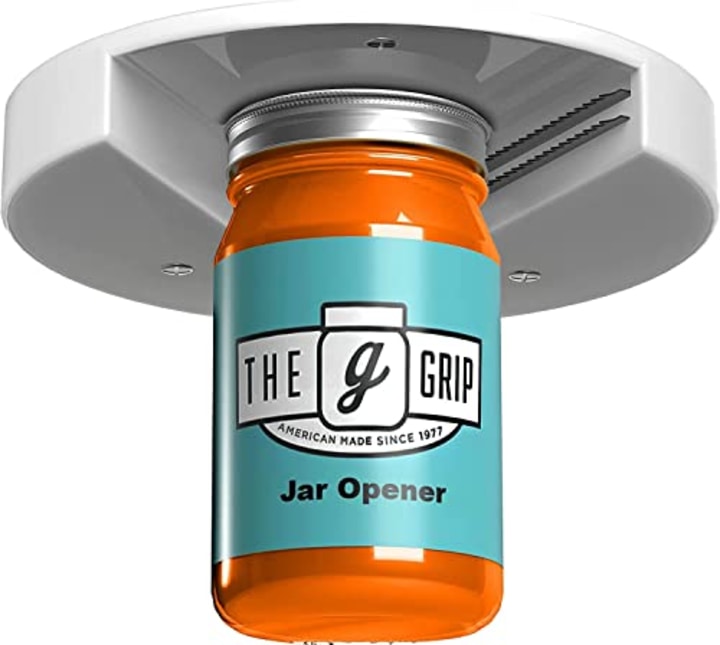 The Grip Jar Opener | The Original Under Cabinet Lid Opener, Made in USA - Effortless Jar Opener for Weak Hands &amp; Seniors with Arthritis | Bottle Opener for Arthritic Hands - Can Opener Under Counter