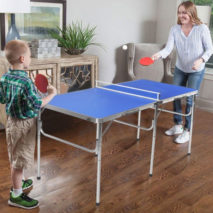 Costway 60&#039;&#039; Portable Table Tennis Ping Pong Folding Table w/Accessories Indoor Game