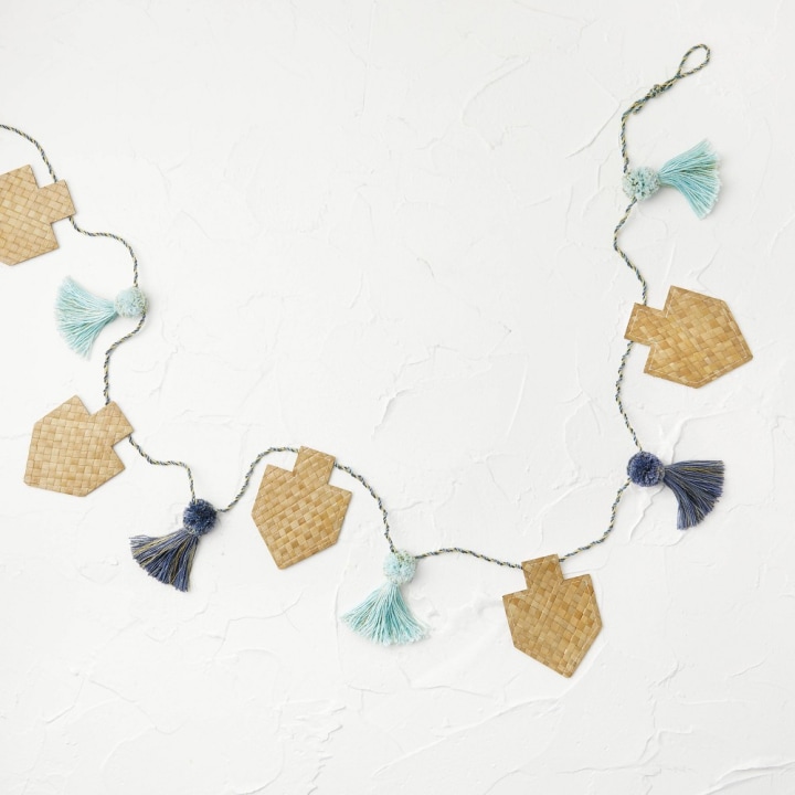 Natural Woven Dreidel Garland