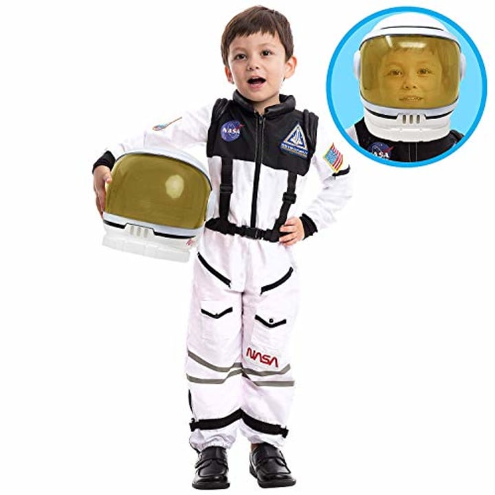 Astronaut NASA Pilot Costume with Movable Visor Helmet