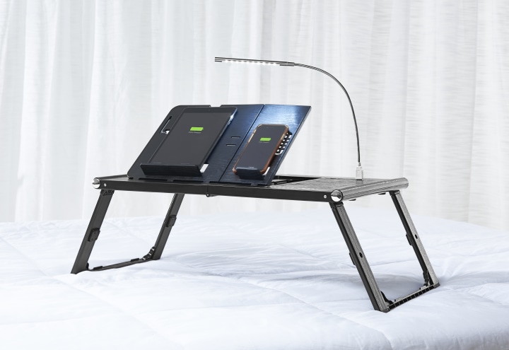 Laptop and Tablet Tray with Built-In Charger