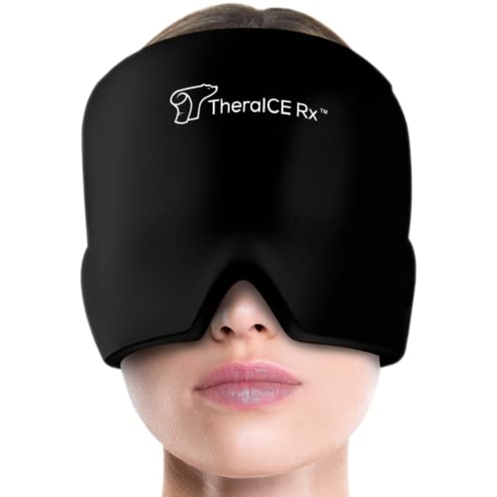 TheraICE Rx Form Fitting Gel Ice Headache / Migraine Relief Hat, Cold Therapy Migraine Relief Cap / Migraine Ice Head Wrap Ice Pack Mask, Cold Compress Headache Relief Cap for Tension, Sinus &amp; Stress