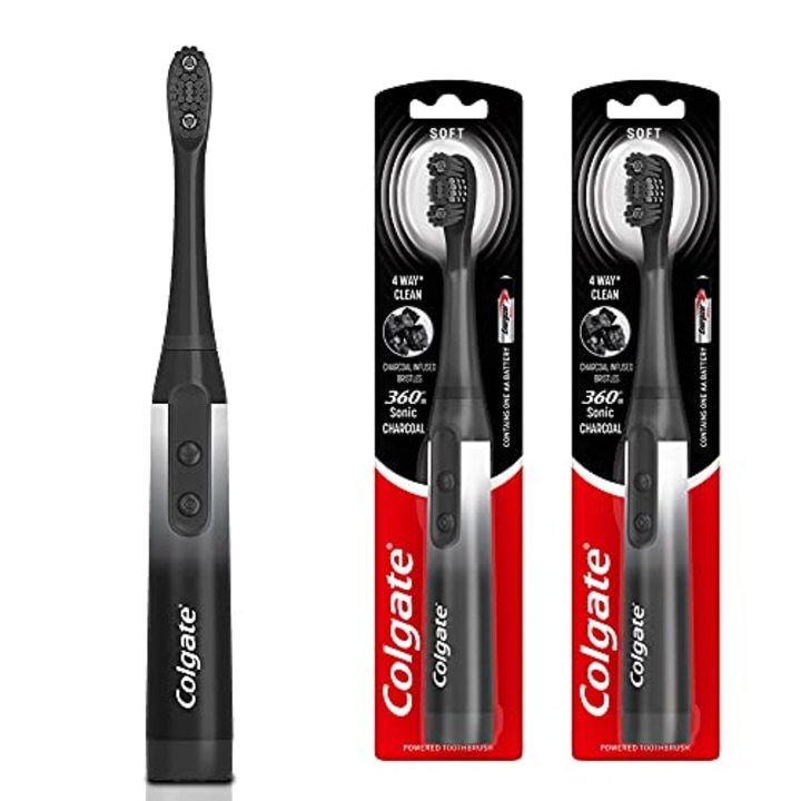 Colgate 360 Charcoal Sonic Powered Battery Toothbrush (Pack of 2)