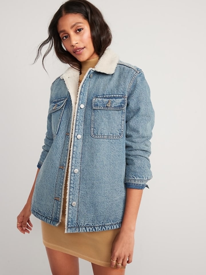Old Navy Sherpa-Lined Non-Stretch Jean Utility Shacket