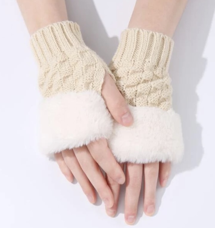 Fuzzy Fingerless Gloves