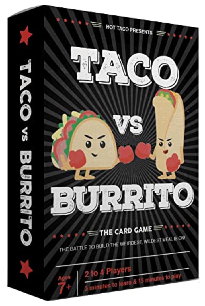 Taco vs Burrito - The Wildly Popular Surprisingly Strategic Card Game Created by a 7 Year Old - A Perfect Family-Friendly Party Game for Kids, Teens &amp; Adults.