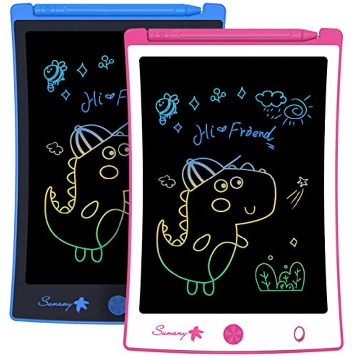 2 Pack 8.5 Inch LCD Writing Tablet,Boys Girls Toys Doodle Board Drawing Board Reusable Doodle Pad,Electronic Drawing Pad Toy for Kids Learning &amp; Education Handwriting Aids (Pink and Blue)