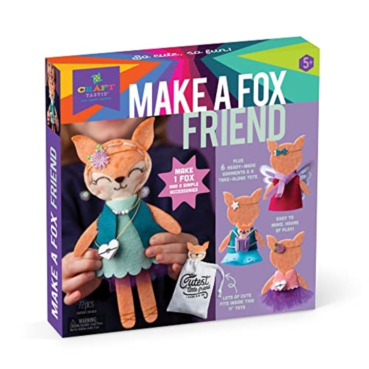 Craft-tastic - Make a Fox Friend Craft Kit - Learn to Make 1 Easy-to-Sew Stuffie with Clothes &amp; Accessories