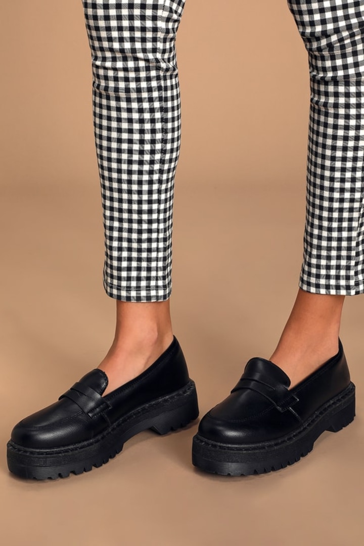 Maysie Black Flatform Loafers