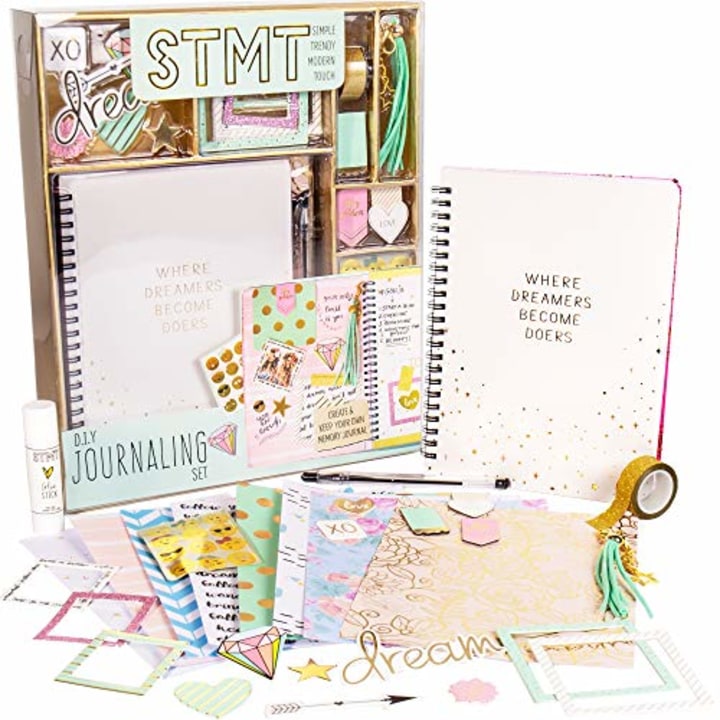 STMT DIY Journaling Set - Personalized Diary For Tweens &amp; Teens - Personalize and Decorate Your Planner/Organizer/Diary - Journaling Kit For Kids Age 8, 9, 10, 11