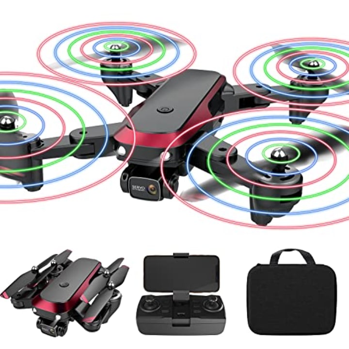 TizzyToy Drone 2022 Upgraded Drone with Camera 6K, Drone with Electronically Camera, Equipped with Two Batteries, Additional 4 Blades and Charging Cable, Optical Flow Hovering, One-button 360? Flip, Equipped with RGB Lighting Fan Blades One Key Start Mode