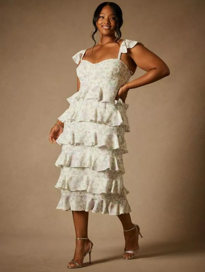 Bridal by ELOQUII Corseted Tiered Dress