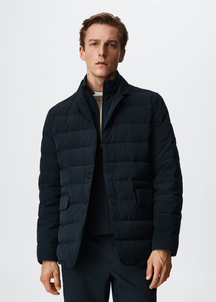 Lapel quilted jacket