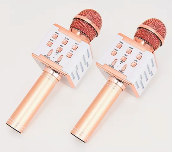 Perfect Pitch Wireless Karaoke Microphones and Recorder (Set of 2)