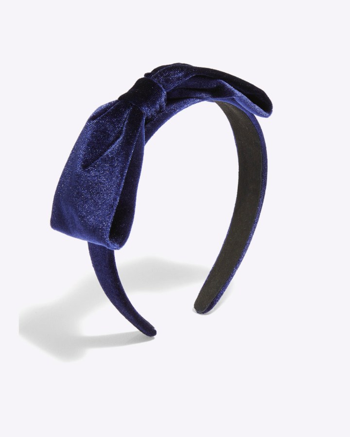 Blue Velvet Knot Headband