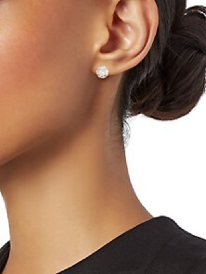 kate spade new york that sparkle round stud earrings in Clear/Silver at Nordstrom