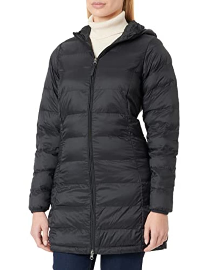Amazon Essentials Women&#039;s Lightweight Water-Resistant Hooded Puffer Coat (Available in Plus Size), Black, Large