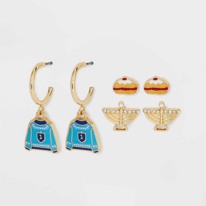 SUGARFIX by BaubleBar 'Happy Hanukkah' Statement Earrings Set