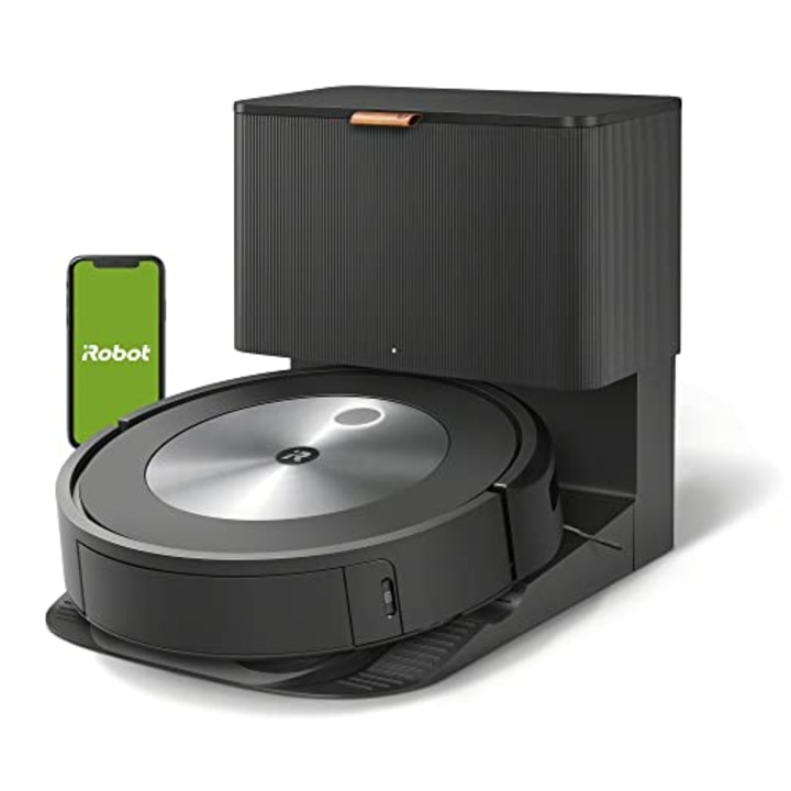iRobot Roomba j7+ (7550) Self-Emptying Robot Vacuum - Identifies and avoids obstacles like pet waste &amp; cords, Empties itself for 60 days, Smart Mapping, Works with Alexa, Ideal for Pet Hair, Graphite
