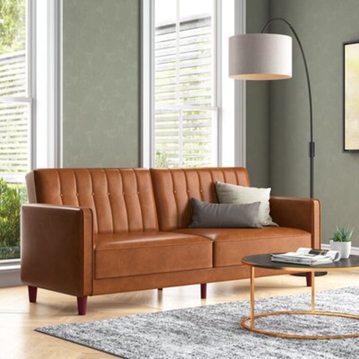 Sand &amp; Stable Seylow 81.5-Inch Faux Leather Convertible Sofa