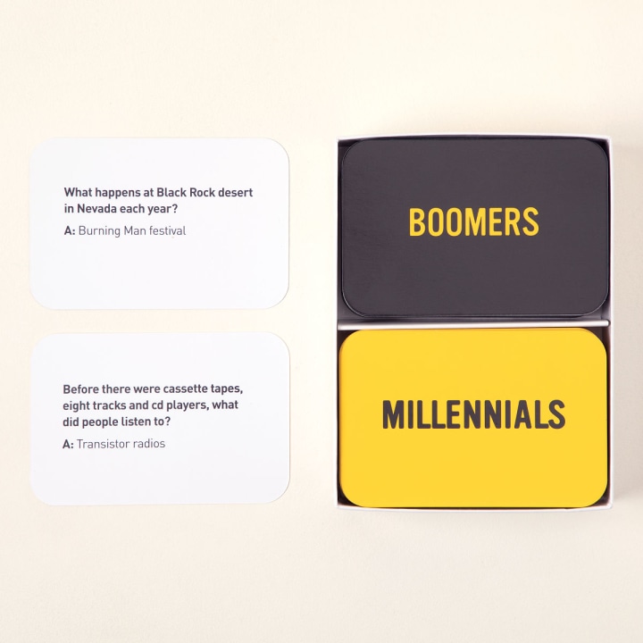 Boomers vs. Millennials card game