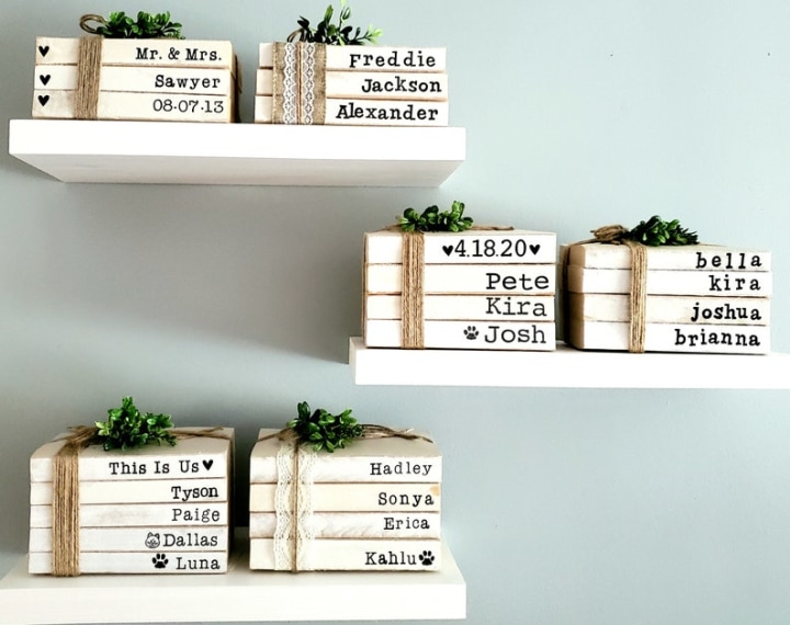 Personalized Stacked Books