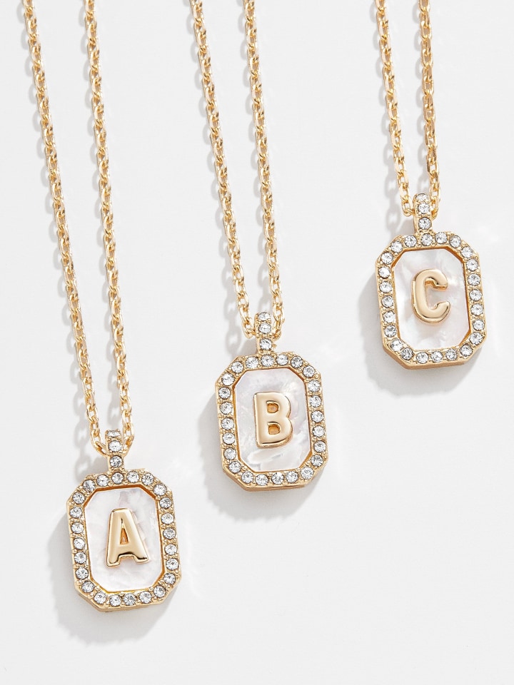 Gold &amp; Pearl Initial Necklace