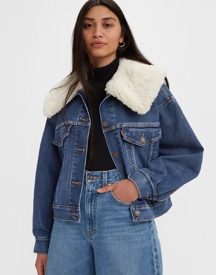 warm baby bubble trucker jacket