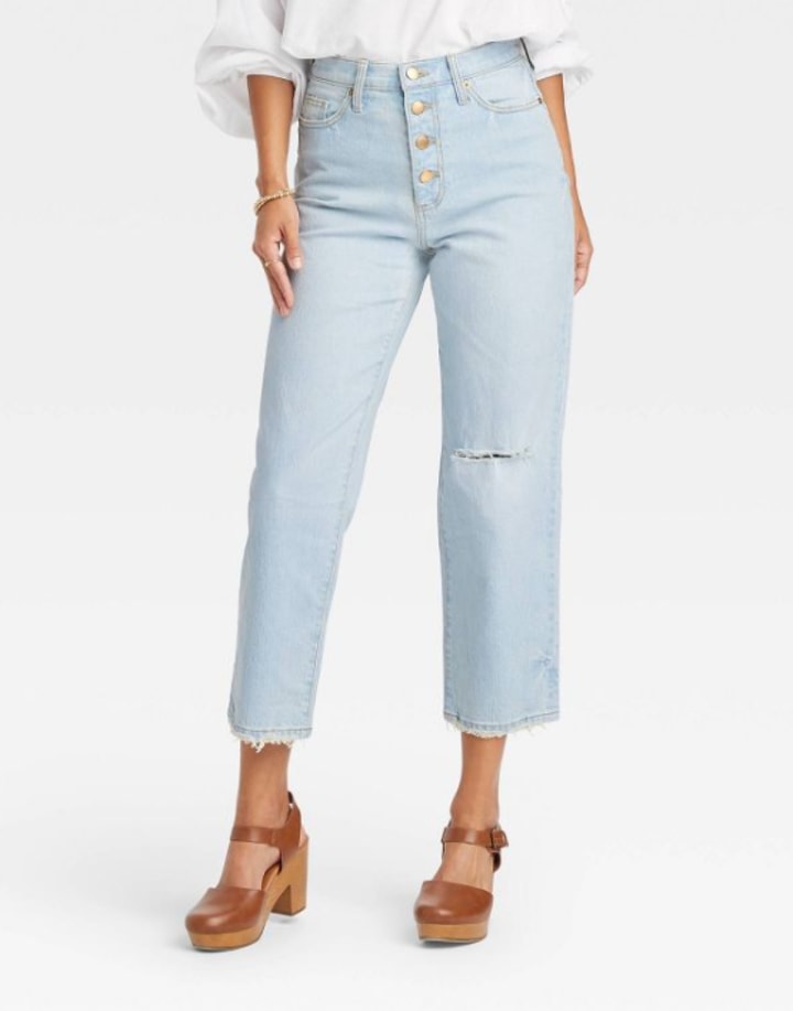 High rise vintage straight jeans