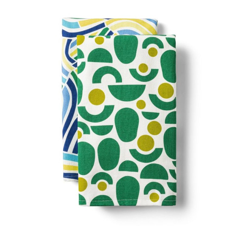 Set of 2 Avocado and Waves Kitchen Towels Tabitha Brown for Target
