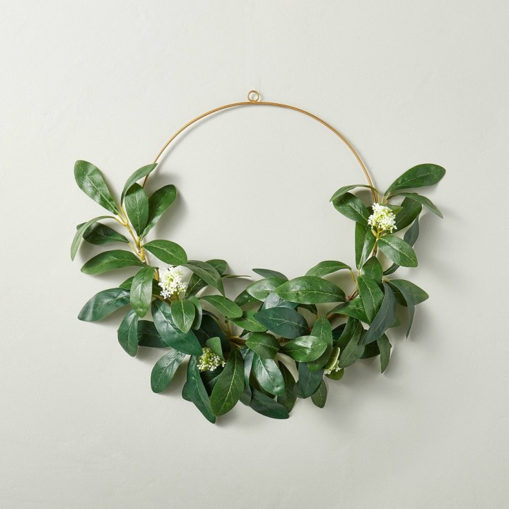 18&quot; Faux Seeded Skimmia Wire Wreath Hearth &amp; Hand with Magnolia