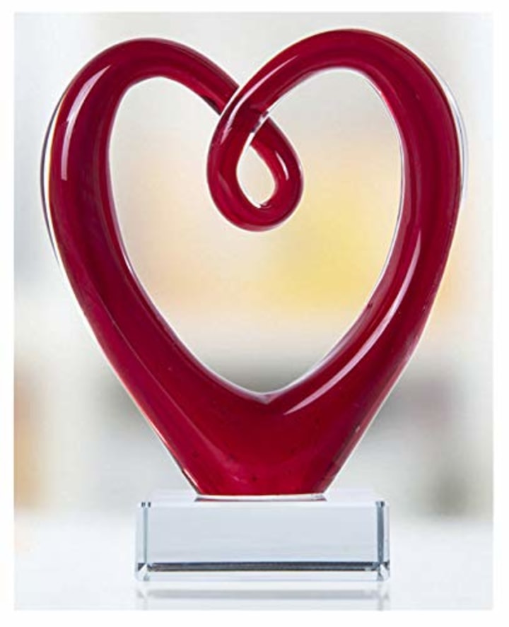 Glass Heart Sculpture