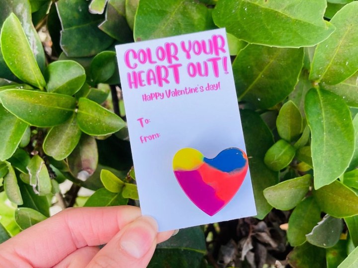 Heart-Shaped Crayon Valentine