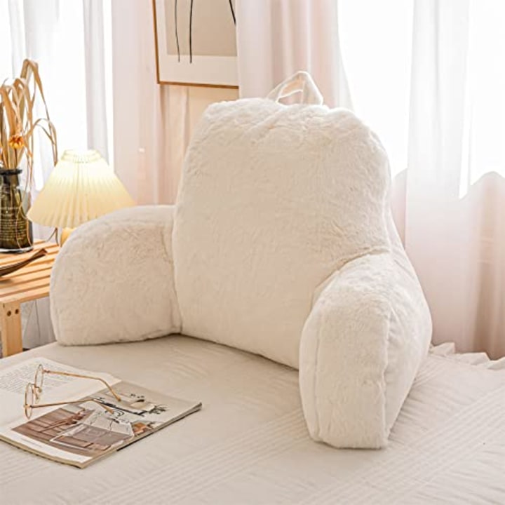 A Nice Night Faux Fur Reading Pillow