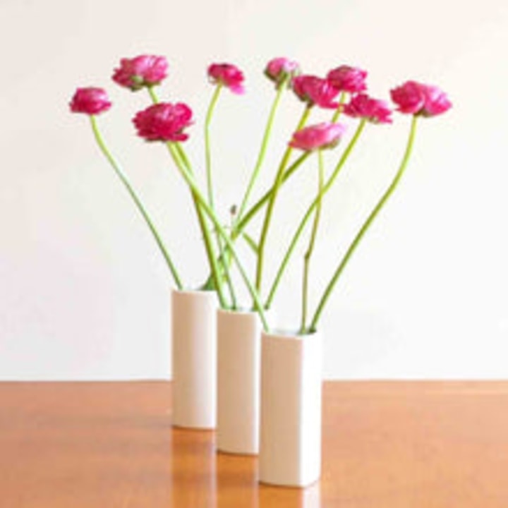 Heart Vases - Set of 3 in White Ceramic